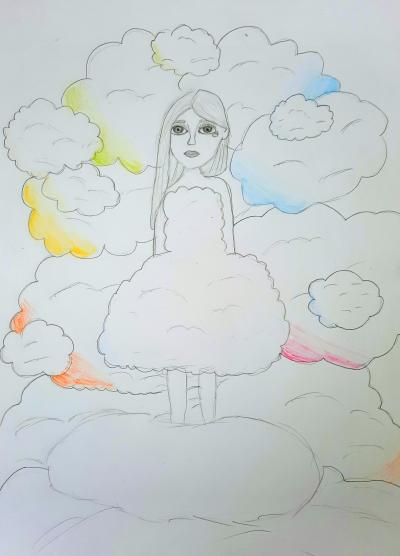 Dívka v oblacích